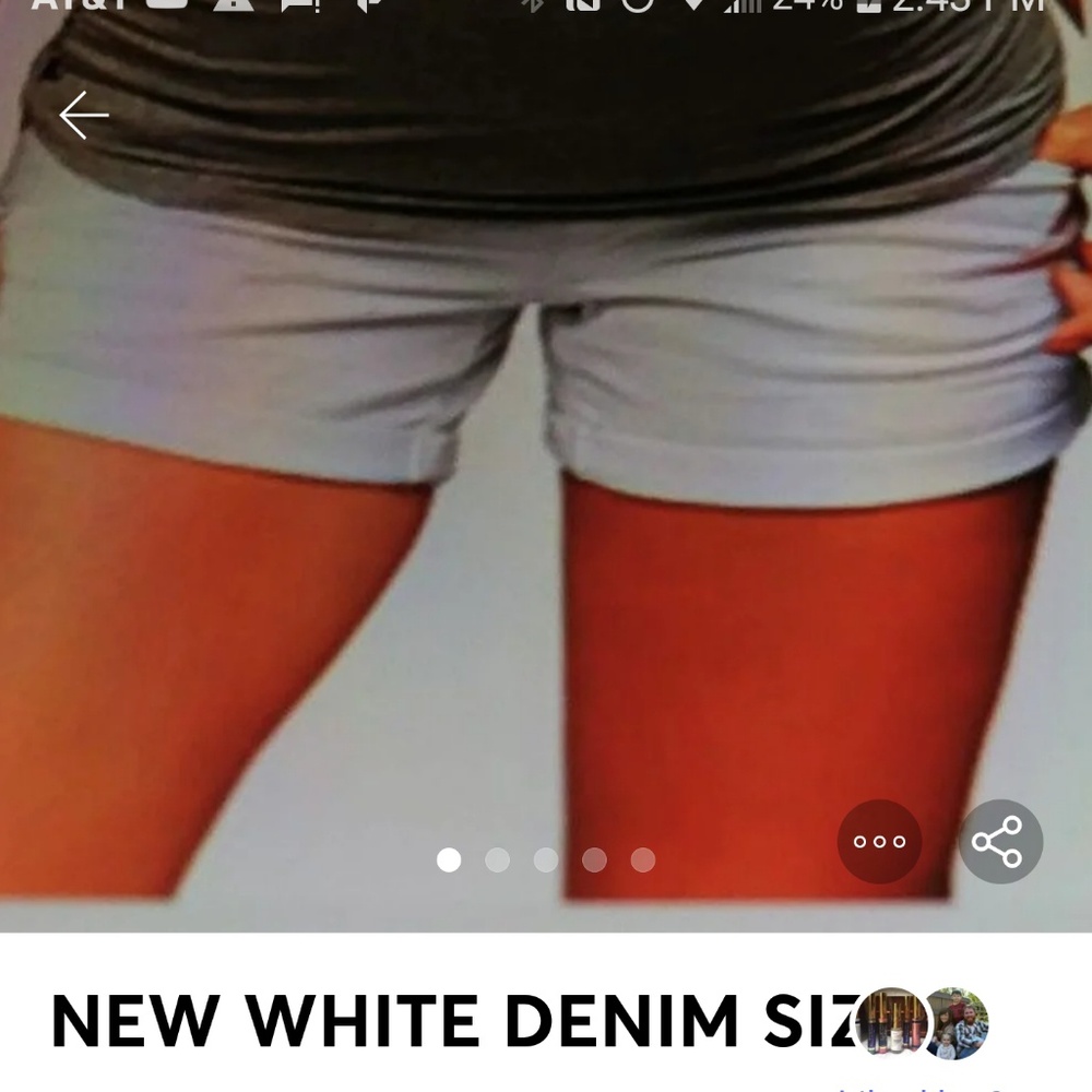 New White Stretch Denim Maternity Shorts size 10